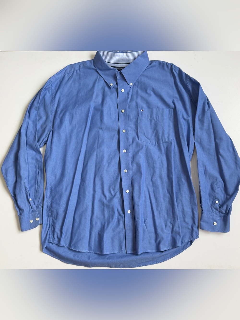 Tommy Hilfiger Royal Blue Long-Sleeve Button-Down Dress Shirt